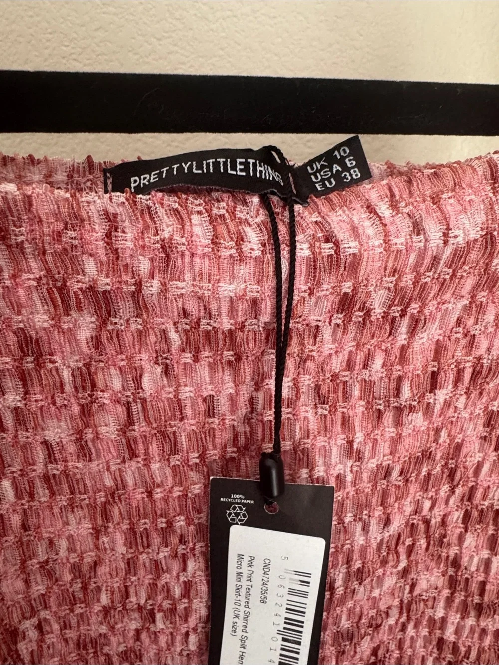 PrettyLittleThing Pink Marled Knit Crop Top & Mini Skirt Set - Picture 3 of 5